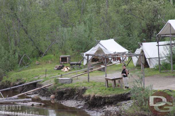 A fish camp set up in the village.