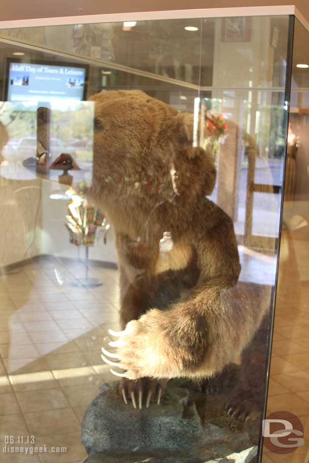 The glare was terrible.. but you can sort of make out the bear in the glass, this was in the center of the lobby.