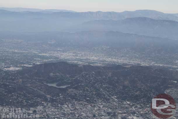 The Hollywood Hills as we make our final descent into LAX to wrap up our vacation and return home.