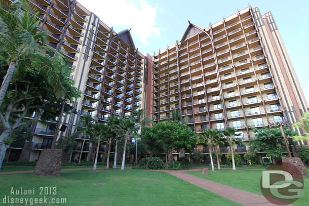 The Ewa Tower overlooks the lawn.  Here you can see two light/speaker towers on either side.