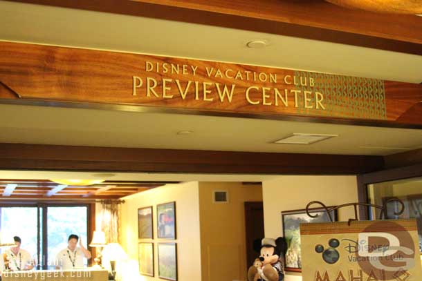 Just off the lobby is an office for Disney Vacation Club.