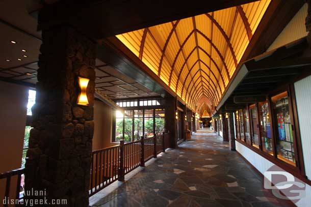 A look down the main walkway of the lobby.  This connects the two towers of the resort and inters the main hall where we entered.