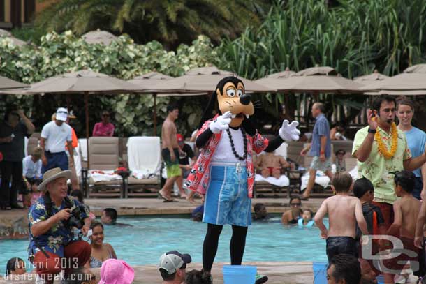 Goofy was the judge in a game the kids played.