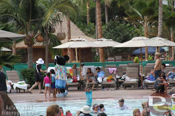 Mickey on the far side of the pool taking pictures. Minnie was also out somewhere.