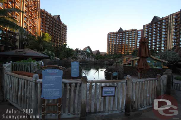 A view of the reef as the sun was rising (this was way before opening, taken about 6:30am).