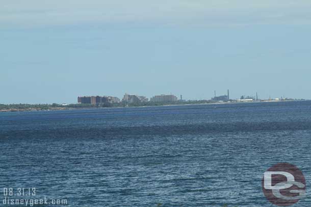 Aulani is the dark set of buildings on the left in this picture.