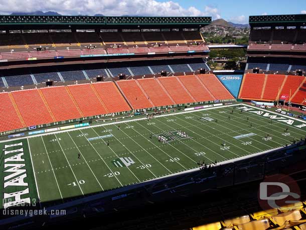 The view from our seats.  Still nearly 90 minutes to kickoff.