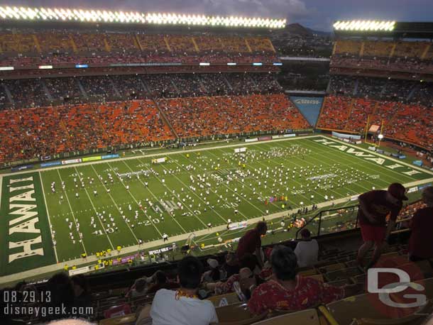 Half time they had a large group performing in addition to their band.  I forget the organizations name.