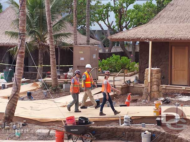 Joe Rohde was spotted walking the site, in the white hard hat.