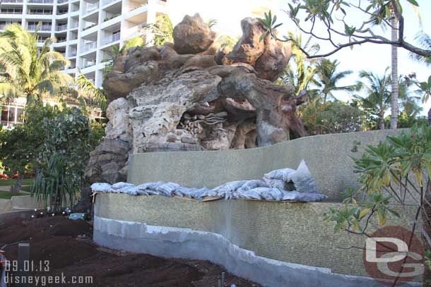 The bags were rocks waiting to go in around the plants.