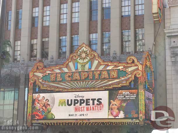 The Muppets on the main marquee