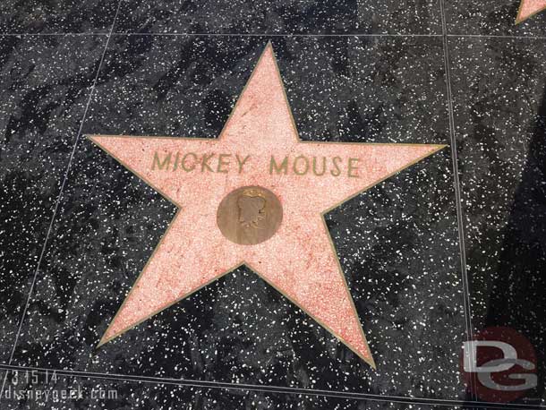 Passed by Mickeys star on the Walk of Fame on the way over.
