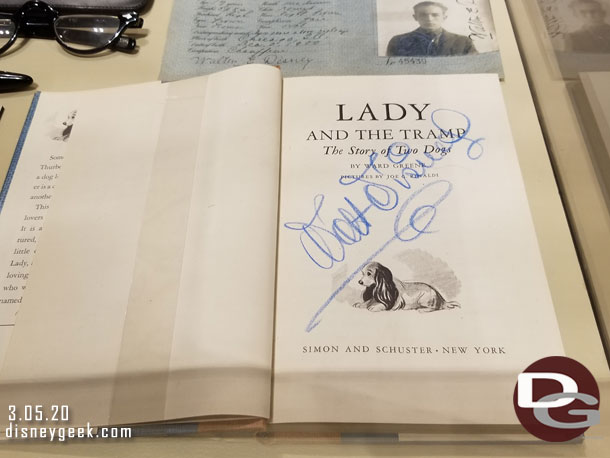 Lady and the Tramp book signed by Walt Disney