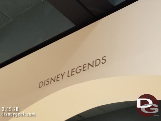 The finale room is the Disney Legends display