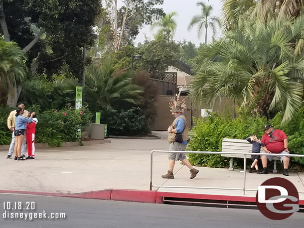 This person was also roaming around interacting with those in line. I missed his name. We spotted him inside the park later in the day too.