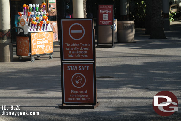 Warnings signs reminding you to wear your mask and maintain social distancing.