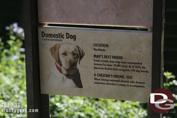 A sign for the dog.