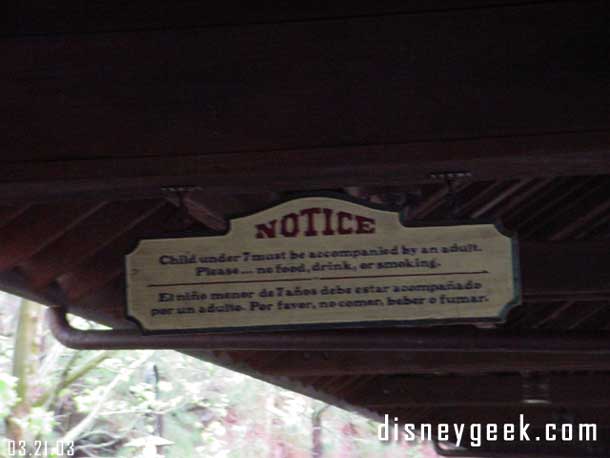 A warning sign for the steam train..