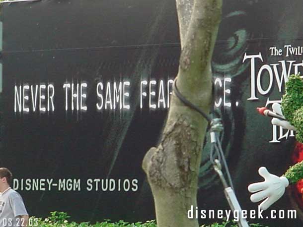 The sign out front changed too, and I was too slow to get it, and too lazy to go back through security.  Tower of Terror has replaced the 100 years.