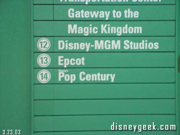 Pop Century has made the Bus sign at AK, its the last stop on the newest section (where the other theme park busses stop)