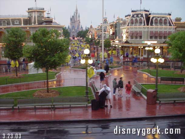 A really wet Town Square..