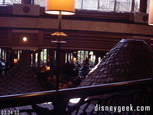 Let us start the day off with some shots around the lodge, here is looking down toward Boma from the lobby.