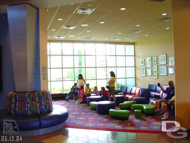 A waiting area for kids while their parents are at guest services