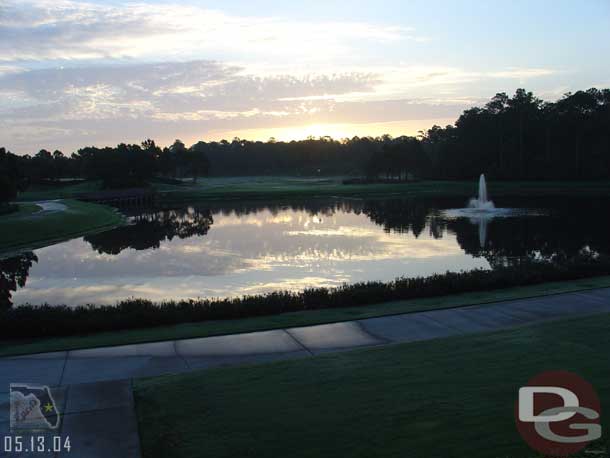 The sun rising over the Bonnet Creek Courses