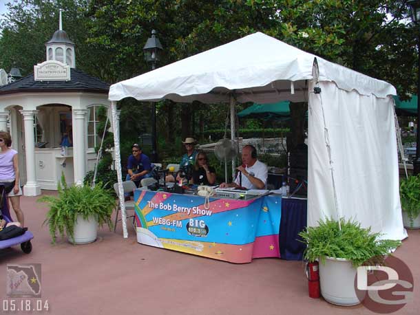 A local radio station broadcasting form the Flower Power concert