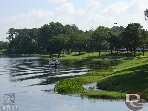 Some guests out fishing on the lake