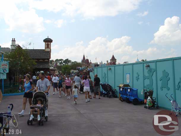 The long construction wall along the old sub lagoon, which is now gone..