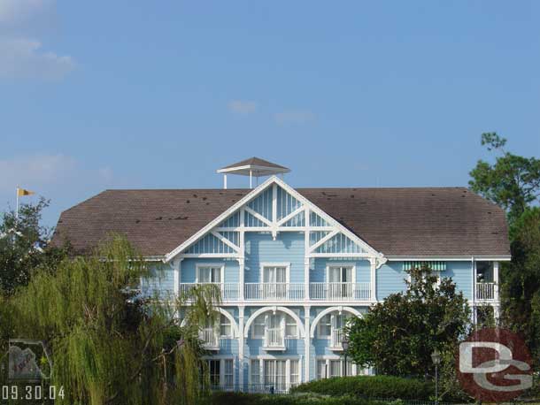 Some minor hurricane damage, notice the roof tiles