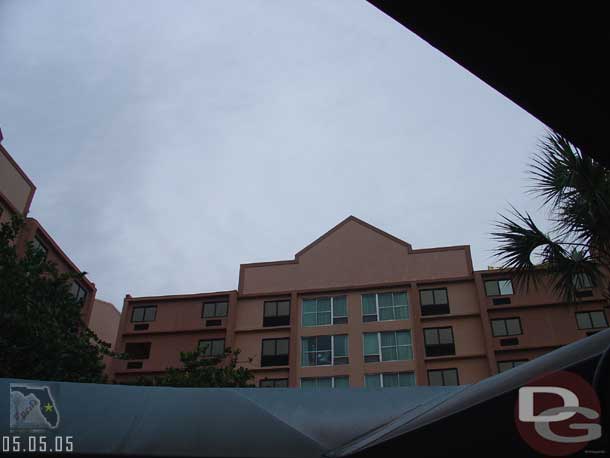 Looking up our rooms are the ones on the top right.