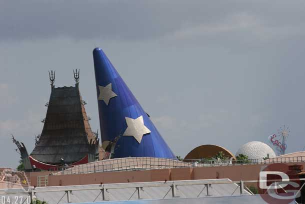 Kind of an odd angle with Spaceship Earth, the top of the Hat and Chineese Theater