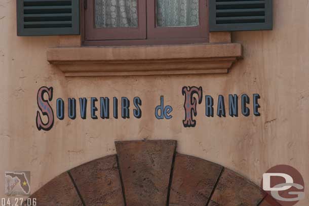 Now into EPCOT and World Showcase.. first stop France.