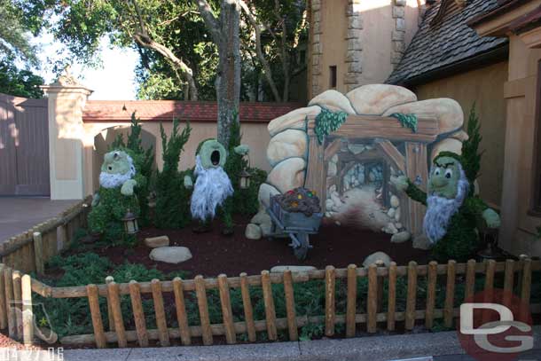 Some more dwars hanging out by Germany (Dopey and Snow White are by the entrance to World Showcase and no clue where the others are)