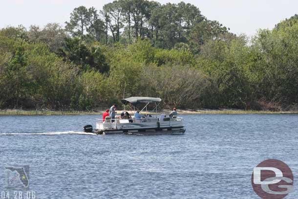 Looking out on the Seven Seas Lagoon we spot some fishing boats