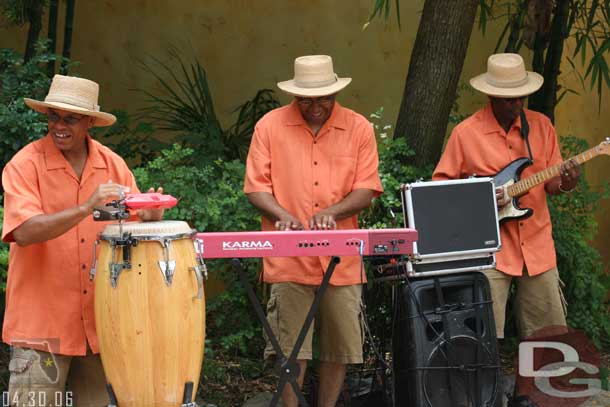 A band out on the walkway as you head toward Africa