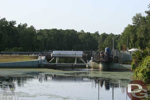 One of the many canal flow control stations set up around Disney property