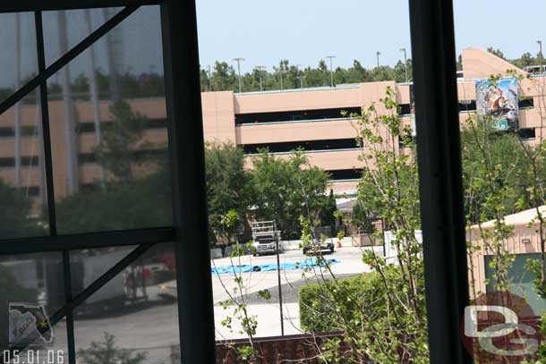 A shot toward the parking garage that sits behind the animation building, in the foreground you can see the practice area for LMA