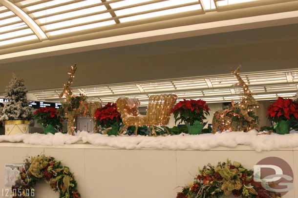 More Christmas decorations at the airport by the down escalators