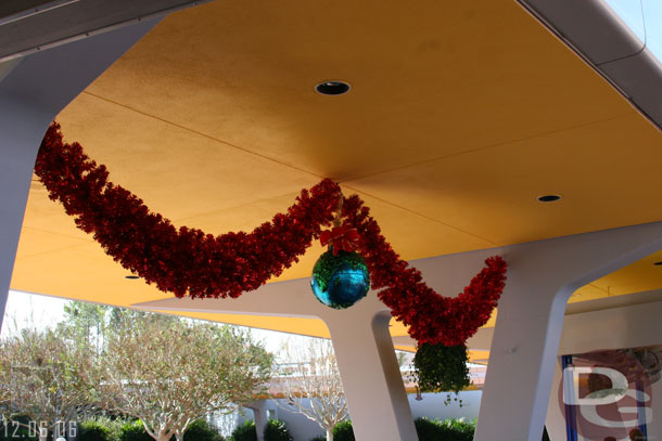 First stop EPCOT.  Noticed the garlands over the turnstyles