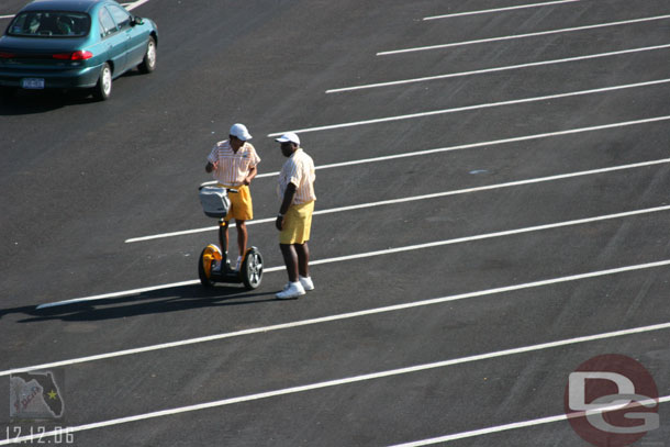 A shot of the parking lot CMs at EPCOT (I still think its great they use Segways)