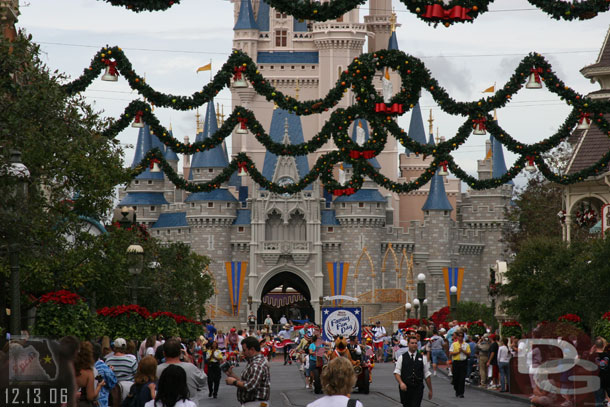 The Family Fun Day parade coming down Main Street USA