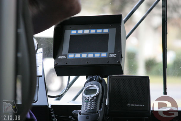 I finally got a picture of this.. it appears a new dispatch system is being installed in all the busses.  These terminals are present in all, but not activated yet.  Below the screen notice the cell phone they now use that instead of the radio