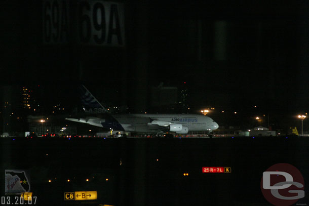 The new Airbus 380 parked at LAX