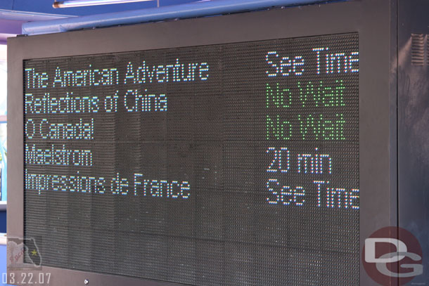 EPCOT was not too crowded except for a couple attractions