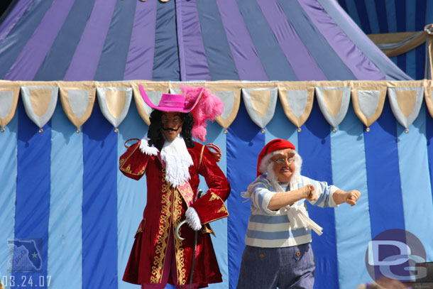 The other change is now Captain Hook and Smee are face characters with makeup and not rubberheads