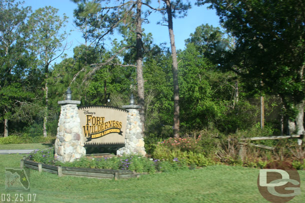 This morning we drove over to the Shades of Green Resort to meet some family members.  On the way we past Fort Wilderness