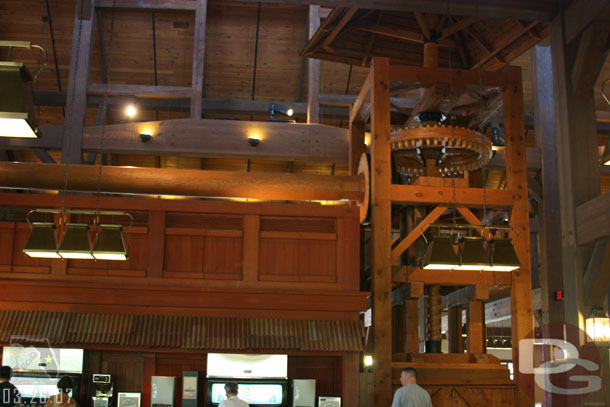 Here is a shot of the wood work above the beverage center in the middle of the Old Mill